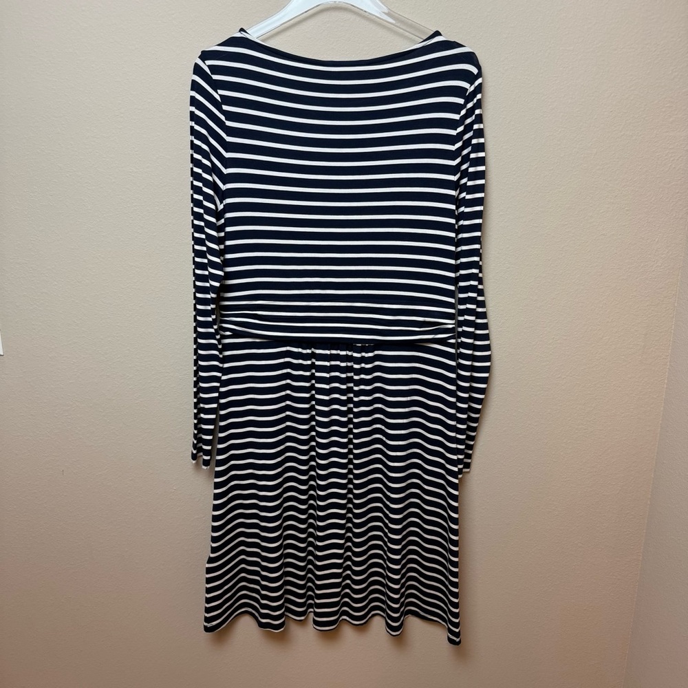 Boden | Abigail Jersey Dress in Navy Stripe - J0493